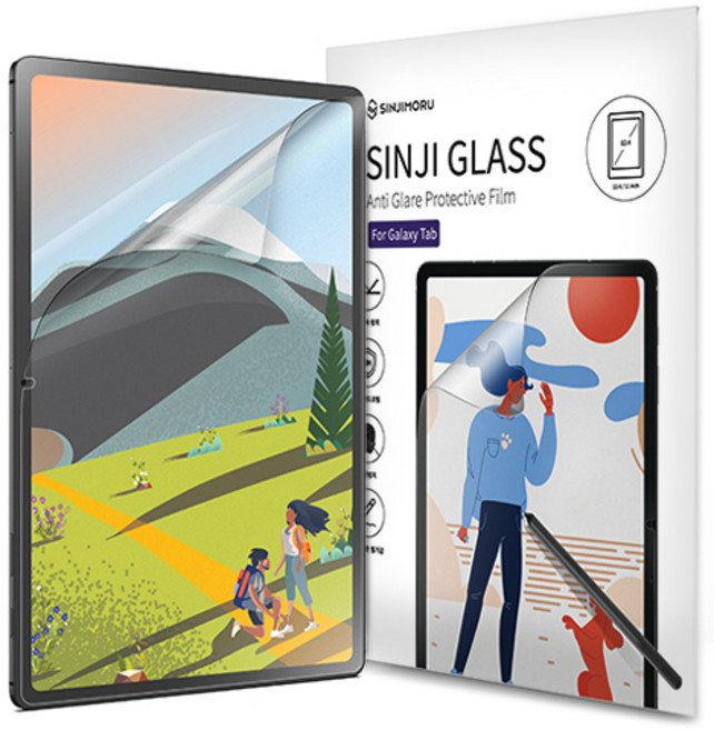 신지모루 태블릿 저반사 지문방지 소프트 필기감 액정보호필름, 1개