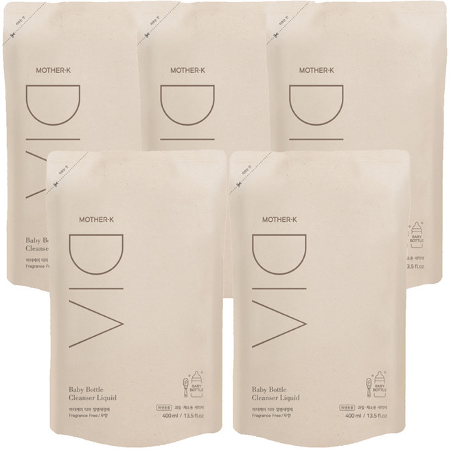 마더케이 유아용 디아 젖병세정제 리필형, 400ml, 5개