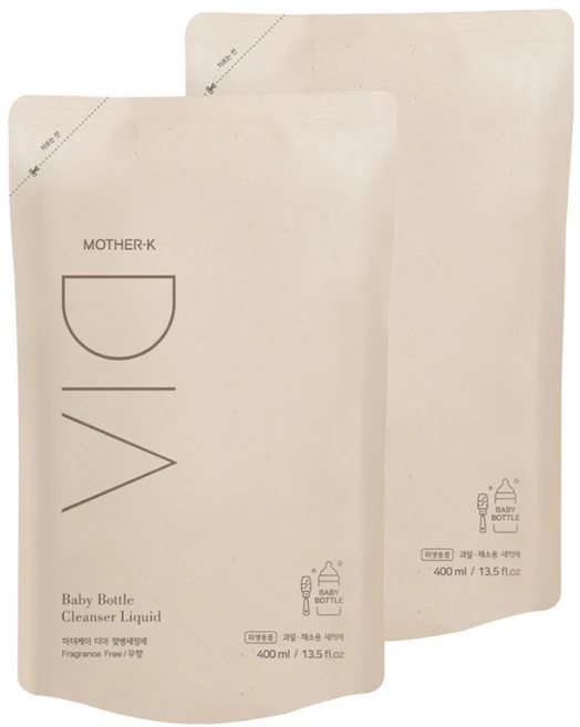 마더케이 유아용 디아 젖병세정제 리필형 무향, 400ml, 2개 - 쿠팡