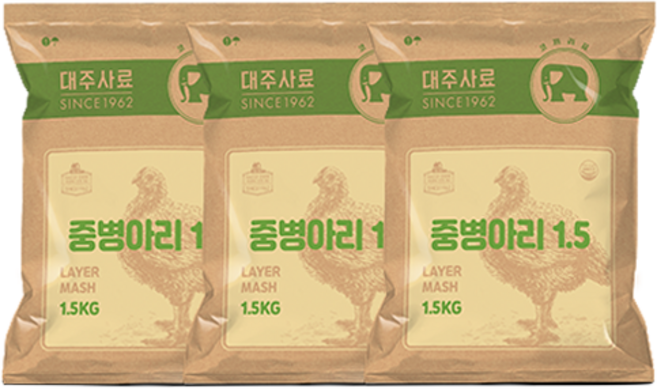 대주 중병아리 산란전 닭사료 step2, 1.5kg, 3개