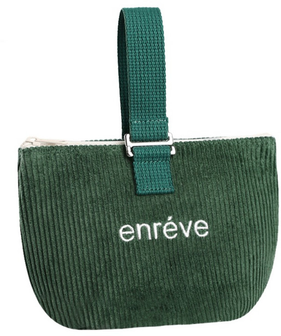 앙레베 코듀로이 미니 파우치, 그린