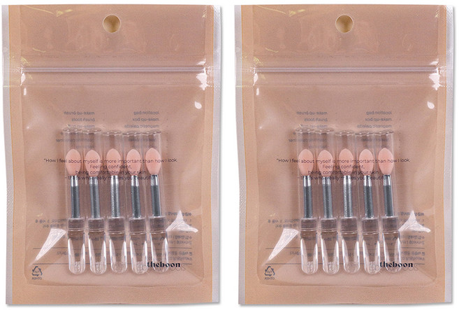 더분 휴대용 실리콘 립 브러쉬 6.5cm 5p 세트, 혼합색상, 2세트