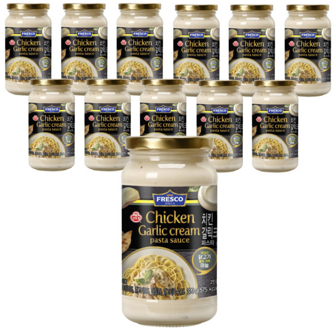 오뚜기 프레스코 파스타소스 치킨 갈릭크림, 370g, 12개