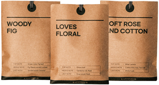 라피네르 크라프트 퍼퓸 샤쉐 실내 방향제 74g 3개, 럽스플로럴, 혼합색상