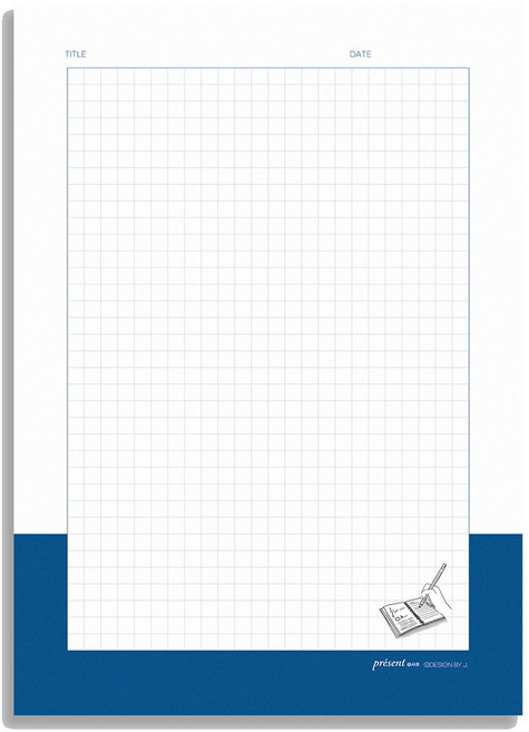 디자인바이제이 넉넉한 A5 노트패드 시그니처 100p 모눈, 혼합색상, 1개