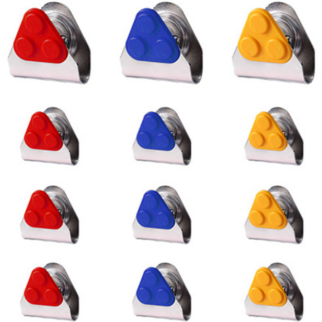 마그피아 자석집게 3종 x 4p 세트, 빨강, 파랑, 노랑, 1세트