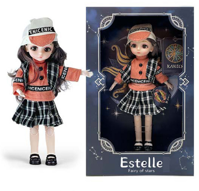 조이키즈 별의 요정 에스텔 별자리 구체 관절 마론인형 30cm + 인형옷 세트 물고기자리, 혼합색상, 1개