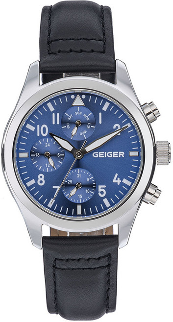 가이거 남성용 멀티펑션 가죽시계 GE8062BUBK