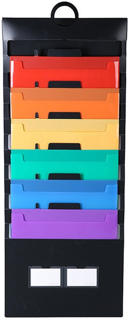 동아피엠에스 벽걸이형 더블포켓 레인보우 아코디언 폴더, 혼합색상, 1개