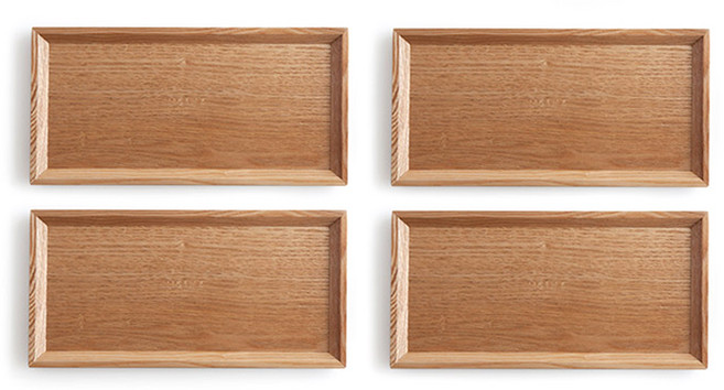 니코트 우드 네츄럴 직사각 트레이, 4개