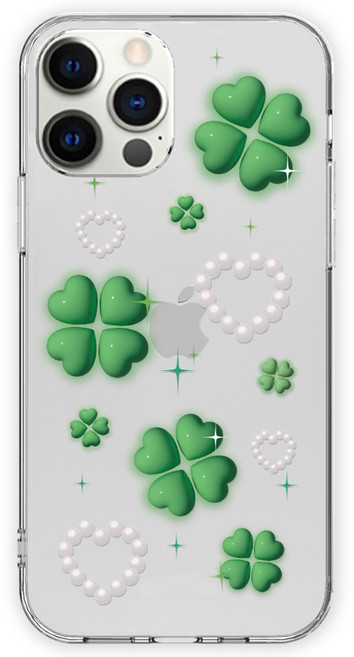 디자인플러스 네잎클로버 클리어 젤리 휴대폰 케이스