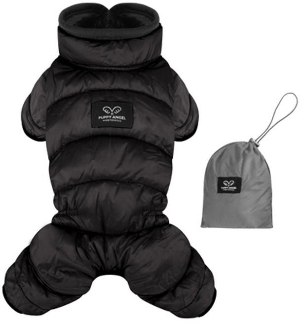 퍼피엔젤 강아지 AIR 2 패딩 오버롤 OW541, 999Black, 1개