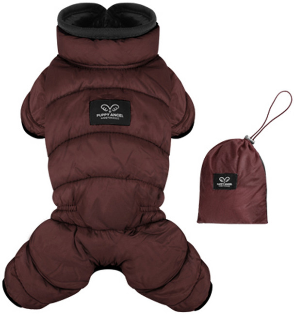 퍼피엔젤 강아지 AIR 2 패딩 오버롤 OW541, 205Brown, 1개