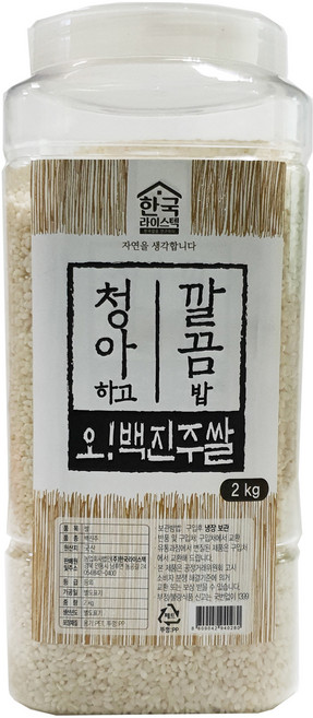 한국라이스텍 백진주쌀 백미, 등 외, 2kg, 1개