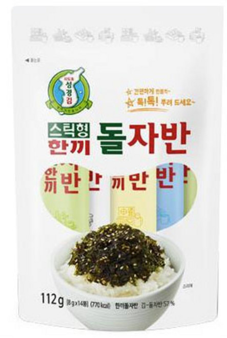 지도표성경 스틱형 한끼 돌자반 김 랜덤발송 14p, 112g, 1개