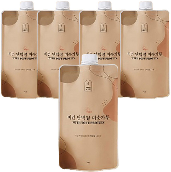 맘메이크 비건 단백질 미숫가루 쉐이크 파우치, 40g, 5개