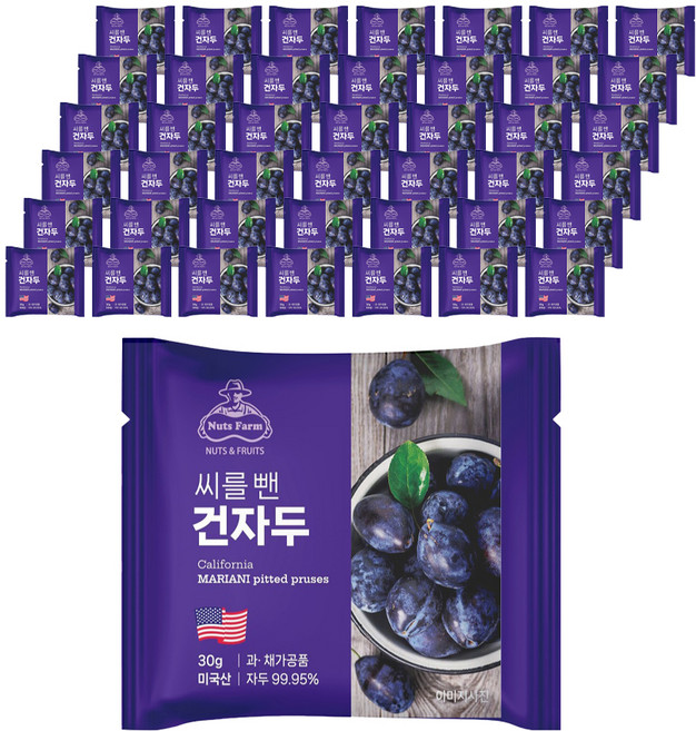 넛츠팜 씨를 뺀 건자두, 30g, 100개