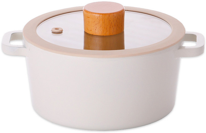 키친웰 인덕션 토리 양수냄비, 16cm, 베이지, 1개