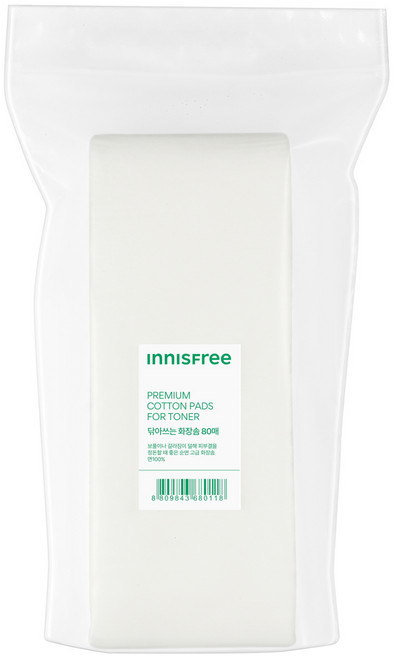 이니스프리 닦아 쓰는 화장솜, 80개입, 1개