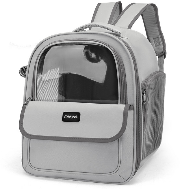 칠시 반려동물 사이드 오픈 백팩, 그레이, 1개