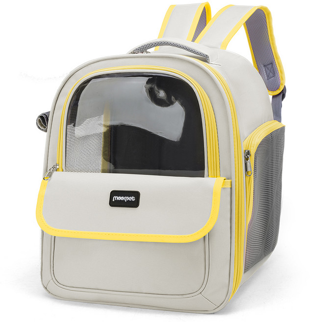 칠시 반려동물 사이드 오픈 백팩, 옐로우, 1개