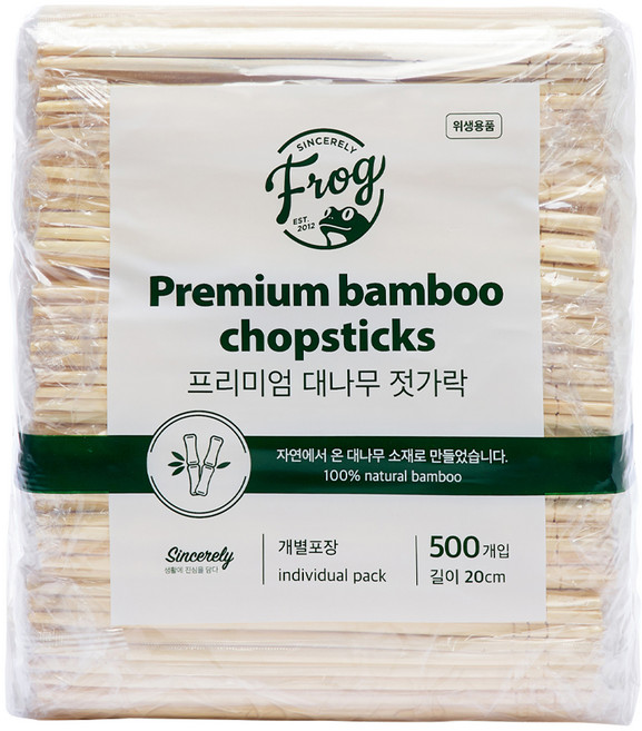 프로그 프리미엄 대나무 젓가락, 500개입, 1개