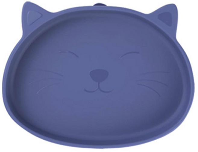 마미스테이블 유아용 뚱냥이 실리콘 흡착식판, 딥오션, 단품, 1개