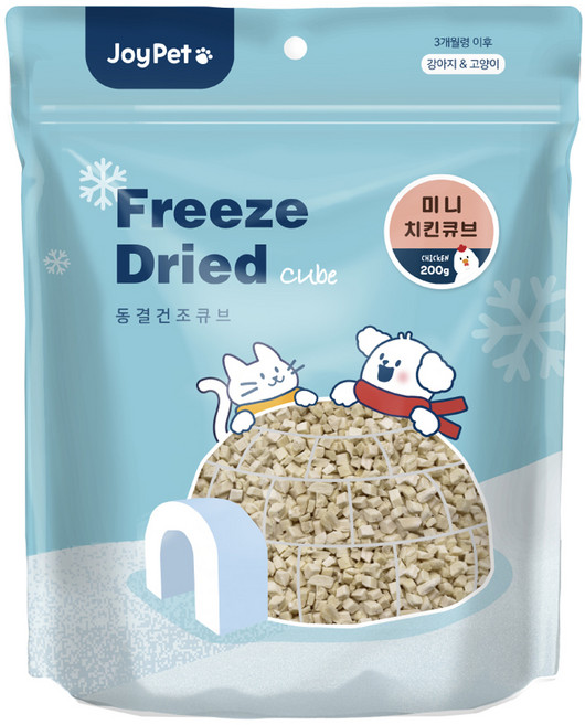 조이펫 반려동물 동결건조 미니 큐브 간식, 치킨, 200g, 1개