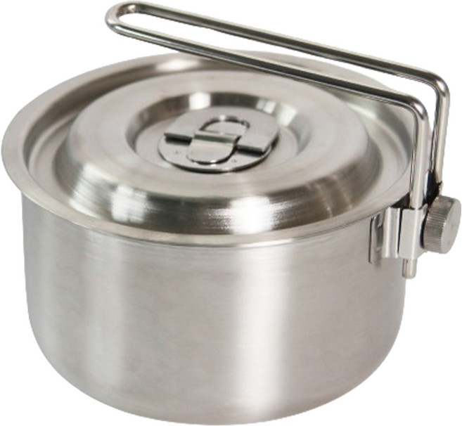 리빙글로리 콤팩트 캠핑 냄비 1.2L, 1개, 실버