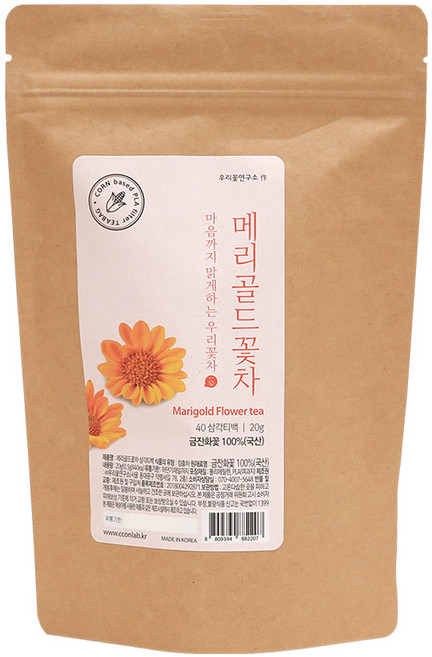 우리꽃연구소 메리골드꽃차 삼각티백, 500mg, 1개, 40개입