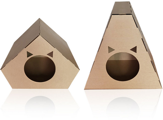 네이처펫 종이로 만든 고양이 하우스 숨숨집 2종 세트, 1개