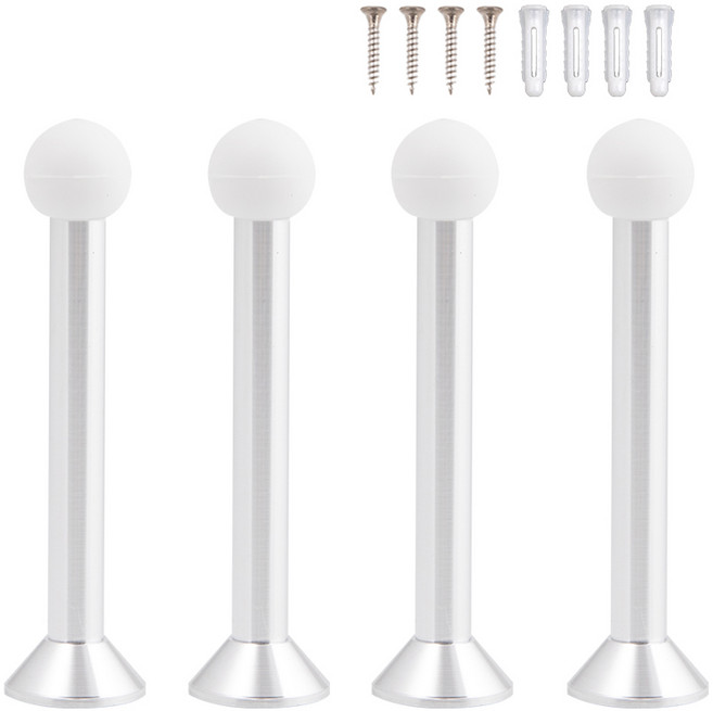 철물대장 알루미늄 도어 스토퍼 실버 100mm, 4개