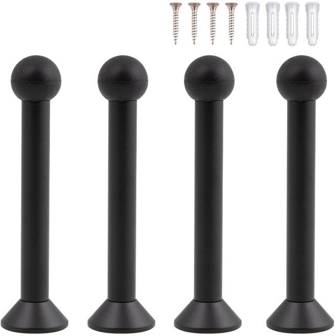 철물대장 알루미늄 도어스토퍼 100mm, 블랙, 4개