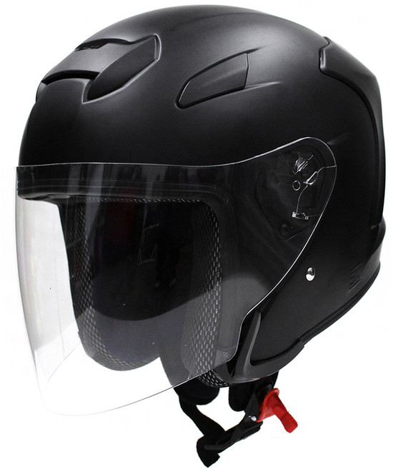 RAON S4 오픈페이스 오토바이 헬멧, 무광블랙