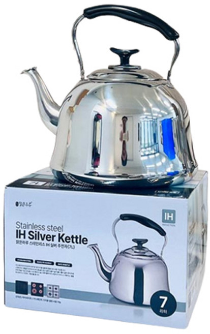 지앤디맑은하루 스텐 IH 인덕션 실버 주전자, 7L, 혼합색상, 1개