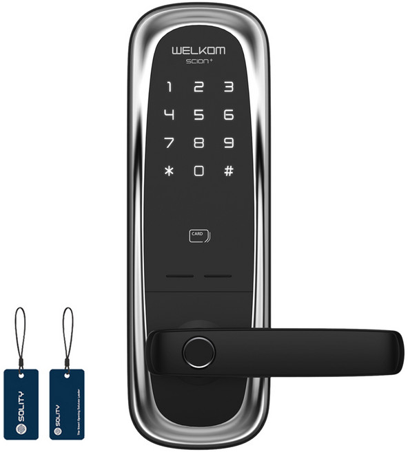 솔리티 웰콤 사이언플러스 디지털손잡이 있음 도어락 WM-650B PLUS, 방문설치