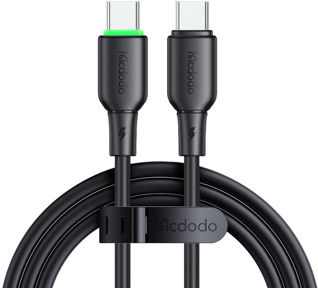 Mcdodo 麥多多 Alpha LED C-C Type PD 高速充電線, 1個, 1.2m, 黑色