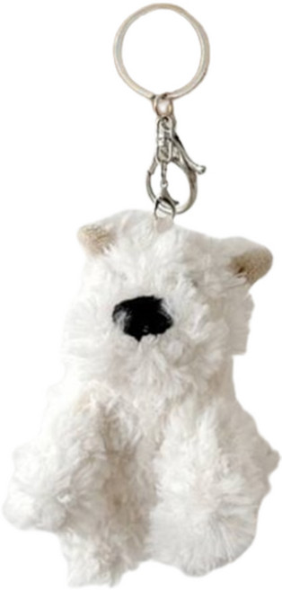 다다랜드 꼬질꼬질 강아지 인형 키링, 11cm, 화이트, 1개