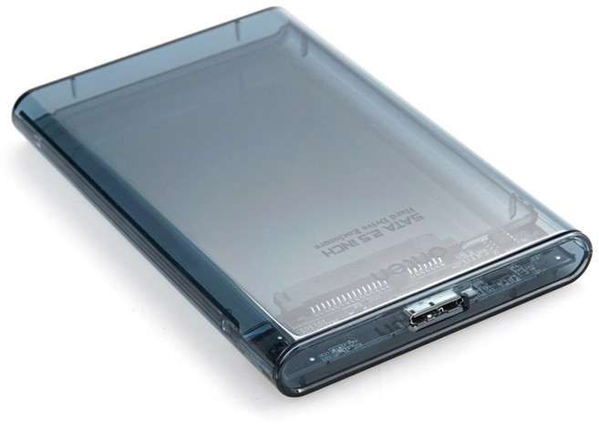 컴스 USB 3.0 Type B 외장하드 케이스 HDD SSD SATA 투명 78 x 123 x 13 mm, FW629, 1개