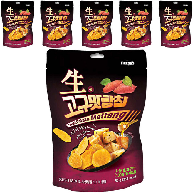 하늘처럼 생고구맛탕칩, 80g, 6개