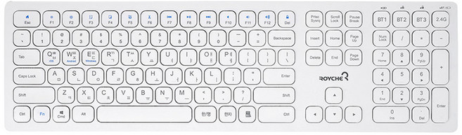 로이체 풀배열 팬터그래프 슬림형 충전식 멀티페어링 무선 일반형 키보드, 크림화이트, RK-4400