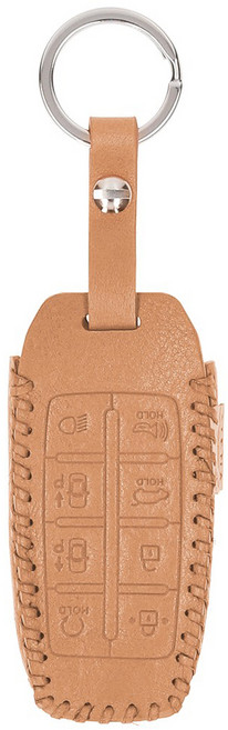 오시에나 자동차 스마트 가죽 차키케이스 뉴럭셔리, 현대J타입 (8버튼), 베이지