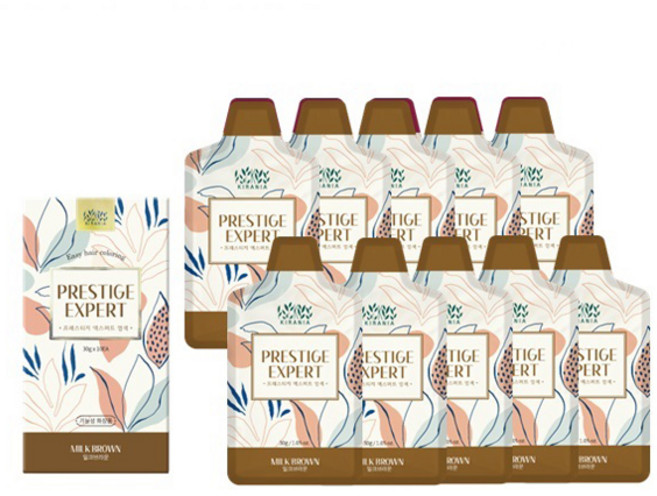 키라니아 프레스티지 엑스퍼트 새치 염색제 10p, 밀크브라운, 1개