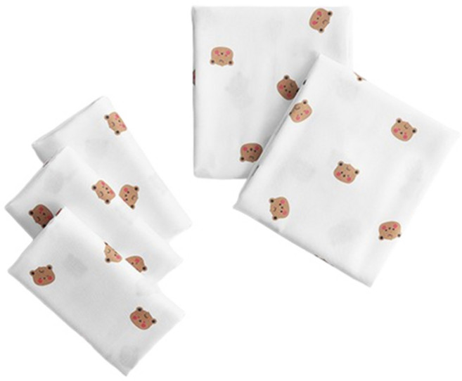 맘스네이처 밤부 대나무 아기 신생아 천기저귀, 베니, 5개