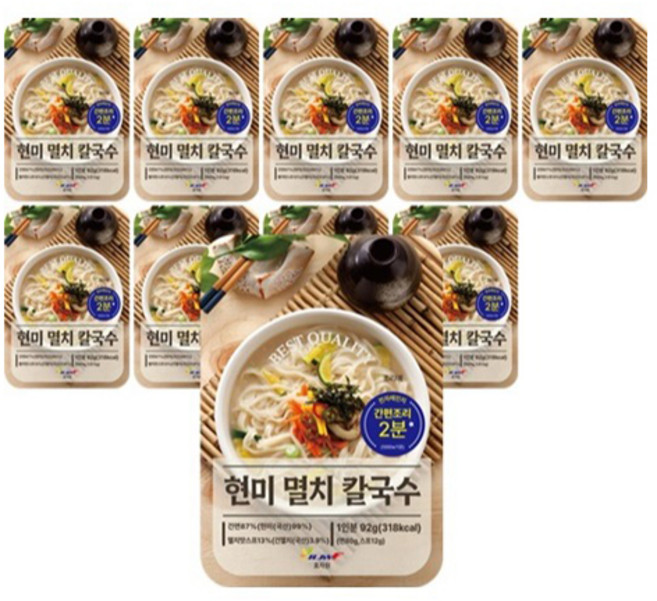 효자원 현미 멸치 칼국수, 92g, 10개