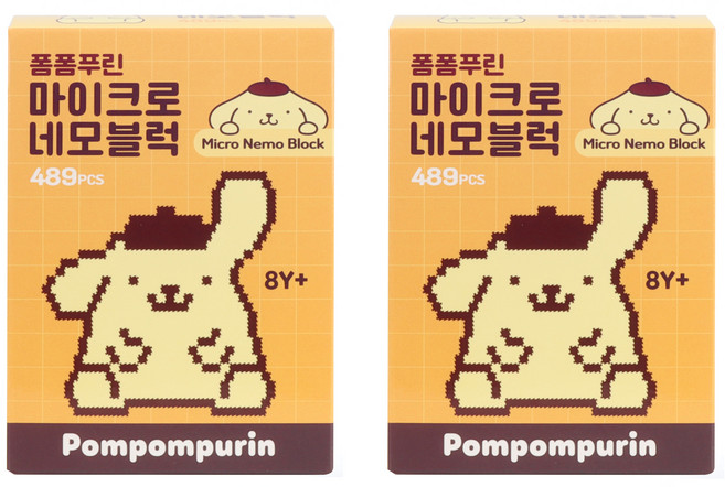 바니랜드 폼폼푸린 마이크로 네모블럭, 혼합색상, 2개