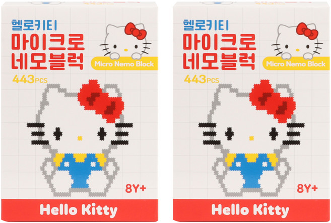 바니랜드 헬로키티 마이크로 네모블럭, 혼합색상, 2개
