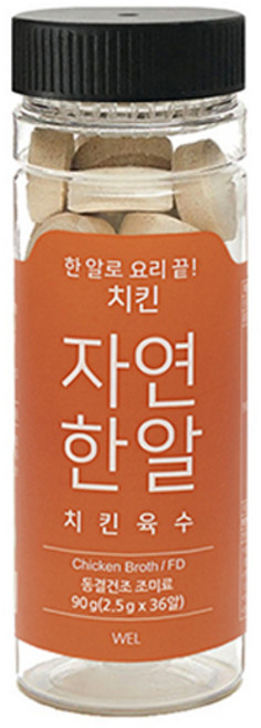 자연한알 치킨 코인육수, 90g, 1개