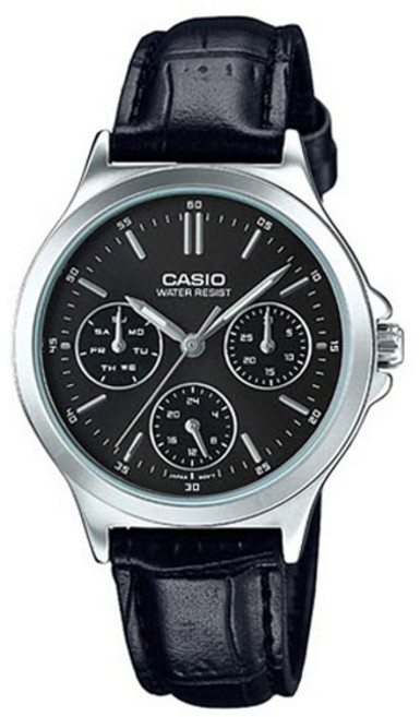 CASIO 卡西歐 女用皮革錶帶手錶 LTP-V300L-1A
