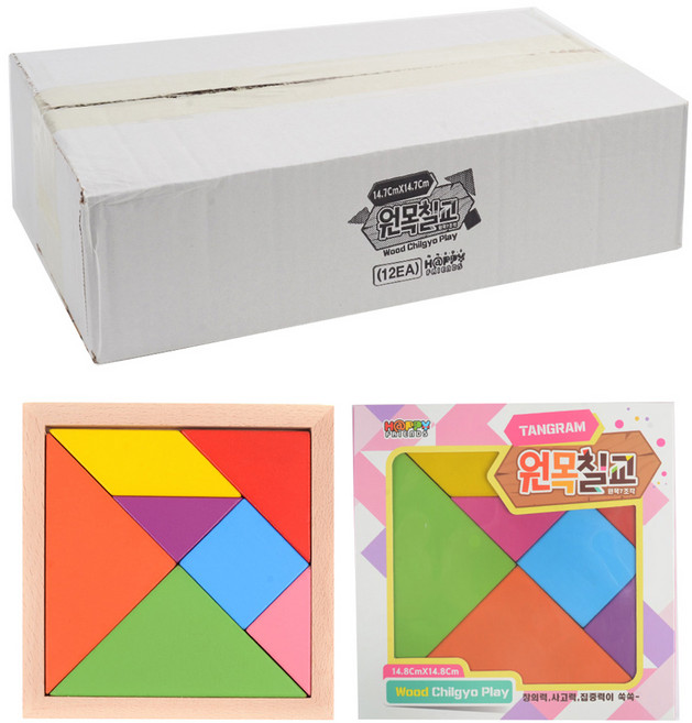 해피 원목칠교 중 14.8cm 12세트, 혼합색상, 1인용, 1개